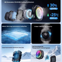 REDMAGIC Cryo Cooler 8 Pro 8ème génération, Architecture COLDLNG, Refroidissement intelligent alimenté par l'IA, 80 ° Refroidisseur de téléphone C Load Temperature Drop