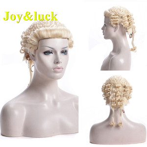 Tòa Án Tổng Hợp Thủ Công Thẩm Phán Luật Sư Tóc Giả Màu Vàng Thường Xuyên Curl Cho Nam Giới Hoặc Phụ Nữ Truyền Thống Anh Cổ Điển Barrister Tóc Giả - Product Image 2