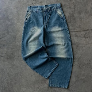 Vaqueros de mezclilla holgados de corte bajo, estilo urbano, vintage, con lavado ligero y rasgados, de pierna ancha y ajuste holgado, de alta calidad y personalizados para hombre. - Product Image 3