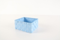 Panier de rangement rectangulaire en tissu tressé avec cadre en fer, boîte de rangement tissée pour cuisine, maison, chambre, bureau, articles divers