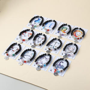 Bracciale con Perline di Cristallo Curativo in <span class=keywords><strong>Ossidiana</strong></span> <span class=keywords><strong>Nera</strong></span> dei 12 Segni Zodiacali, Gioielli con Cristalli Curativi per Uomini e Donne - Product Image 6