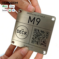 Etiqueta de Identificación de Acero Inoxidable Cepillado, Impermeable, Resistente a la Corrosión, con Código QR Multilingüe Grabado con Láser y Número de Serie