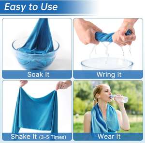 Serviette rafraîchissante pour sports de plein air, séchage rapide, respirante, fitness, gym, serviette rafraîchissante instantanée pour le cou, microfibre, effet glace - Product Image 4