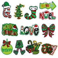 Patchs brodés en feutre de la série de Noël pour vêtements, sacs, chapeaux - Décorations de vêtements à repasser