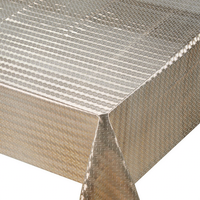 Nappe roulée moderne en plastique imperméable et réutilisable, motif feuilles dorées imprimées, largeur 54 pouces, pour mariages et fêtes