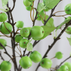 Mona Little Apple 1015 Branche de fruit artificielle verte 78cm Fleur en soie Décoration d'intérieur Accessoires de mariage - Product Image 4