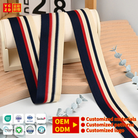 Sangle en polyester tissée à rayures tricotées, personnalisable avec logo OEM, pour vêtements – Vente en gros usine