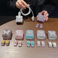 Chargeur de téléphone portable 4 en 1 pour filles, avec coque en TPU et protection de câble, compatible avec l'adaptateur secteur US
