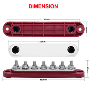 Barras colectoras Terminal de 300 amperios Línea de bloque de distribución de energía Barra colectora eléctrica de 12V 7 X Poste M6 para coche Barco marino - Product Image 2
