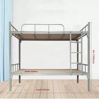 Lit superposé en fer forgé à double structure avec cadres supérieurs et inférieurs épaissis, style chinois moderne, usage commercial