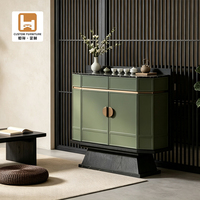 Meuble de rangement d'angle de luxe moderne en bois massif, style vintage, avec cloison décorative pour salon