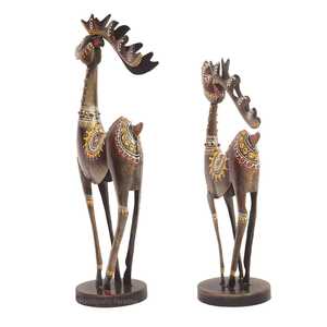 <b>Rustic</b> Iron Deer Statues Set of 2 Artistic Hand Painted Metal Sculpture for Garden Patio Courtyard <b>Home</b> <b>Decor</b> - Product Image 4