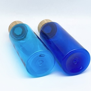 Botella de agua de plástico pet reciclada, sin bpa, verde, con tapa de bambú, reutilizable, para deportes calientes, <span class=keywords><strong>2023</strong></span>, 500ml, 16oz, productos ecológicos - Product Image 2