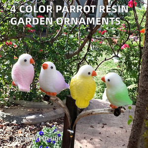 Ornamenti da Giardino in Resina Artificiale a 4 Colori, Pappagalli e <span class=keywords><strong>Uccellini</strong></span>, Decorazione Artistica per Esterni - Product Image 2