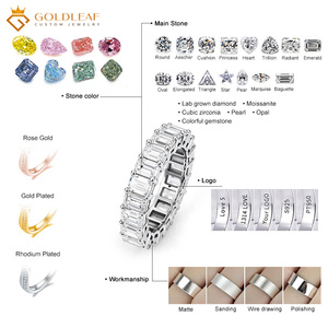 แหวนหมั้นเพชรแล็บโกรว์ทรงเอเมอรัลด์คัท VVS VS D 5-10 กะรัต ทองคำขาว 18k 14k 10k ดีไซน์หรูหราจาก Goldleafgem พร้อมใบรับรอง IGI - Product Image 4