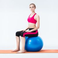 Bosuing bola keseimbangan setengah lingkaran, peralatan Yoga Pilates kebugaran rumah tebal Anti licin tahan lama