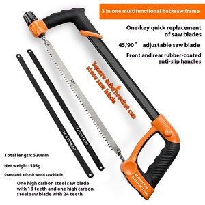Scie à métaux manuelle multifonctionnelle de qualité industrielle et DIY pour couper le bois et les barres d'acier, avec lame fixe de 12 pouces, 12 TPI - Product Image 6