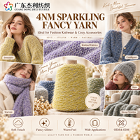 Fil de laine mélangée chenille 4NM coloré, filé en étoile, scintillant, pour manteau d'hiver épais, couleur personnalisée, fourni par l'usine, fil à tricoter tendance