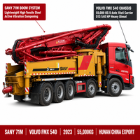 Camion pompe à béton Sany 71m Volvo FMX d'occasion 2023 55T 5 essieux, Machine pompe à béton Sany Volvo 71m d'occasion Exportation Chine