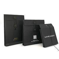Penutup tombol A4 C6 A5 Folder amplop kertas File diskon besar dasi tali Kraft grosir amplop dompet hitam logo kustom