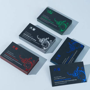 700g Preto Cartão Colorido Núcleo Branco Vermelho Azul Verde Laranja Hot Stamping Edge Foil Embossing Personalizado Cartões de Borda Colorida - Product Image 2