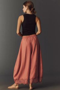Nouveau design 2026 – <span class=keywords><strong>Pantalon</strong></span> palazzo large pour <span class=keywords><strong>femme</strong></span> avec ourlet en dentelle, coupe décontractée et <span class=keywords><strong>taille</strong></span> élastique pour l'été - Product Image 6
