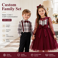 Ensemble de robes à bretelles assorties pour la famille, vêtements pour enfants, ensembles de vêtements pour filles, mode boutique, vêtements pour enfants personnalisés, directement de l'usine