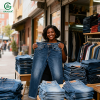 Jeans pour femmes Gracer modèle A06 d'occasion en vrac, vêtements usagés bon marché en balles du Guangdong pour l'été - Commande minimum 45 kg, toutes tailles