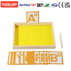 Pintura con Arena, Tablero de Escritura para Niños, Juguete Educativo de Madera para Rascar con Arena, Educación Temprana, Aprendizaje del Inglés para Niños Pequeños - Product Image 1