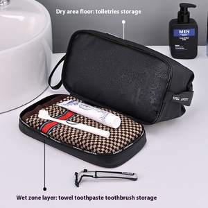 Nuevo producto, bolsa de aseo de doble capa con separación para artículos secos y húmedos, impermeable, de alta gama, portátil, para viajes, para hombres. - Product Image 5