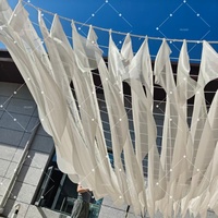 Voilage de plafond en mousseline de soie Muwei One Piece, tissu fluide effet vague pour la décoration de plafond de sites touristiques et événements de mariage