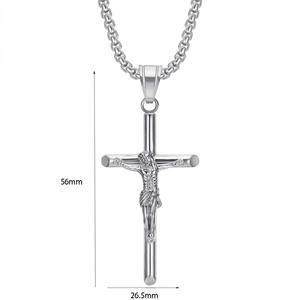 Collana Hip Hop 2024 gioielli in acciaio inox 18k oro placcato di cristallo croce collana pendente per gli uomini - Product Image 6