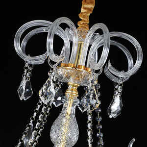 Plafonnier en cristal doré français européen lustre en cristal de mariage pour le salon - Product Image 6