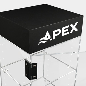Apex Acrylic 3 Tiers <span class=keywords><strong>Counter</strong></span> Top Thuốc Lá Hiển Thị Giá Tùy Chỉnh Có Thể Điều Chỉnh Hiển Thị Kệ Với Cửa Và Khóa - Product Image 4