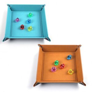 Bandeja de Almacenamiento Cuadrada de Cuero Ecológico, Moderna y Sencilla, con Acabado Brillante, para Dados de Juego, Organizador de Llaves, para Sala de Estar, Entrada, Hotel - Product Image 3