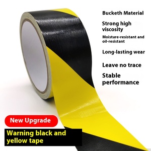 Độ nhớt cao màu đen vàng một mặt vải Duct <span class=keywords><strong>Tape</strong></span> mà không có dư lượng cảnh báo vải Duct tầng Băng - Product Image 2