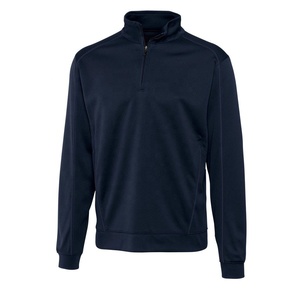 Sweat-shirt à col montant texturé en tricot avec fermeture éclair quart de tour, personnalisable avec étiquette OEM, pour homme, en polaire chaude, idéal pour l'hiver - Product Image 1