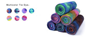 Venta al por mayor Tie Dye antideslizante reciclado Hawaiano microfibra playa caliente Yoga toalla con bolsillo de esquina - Product Image 6