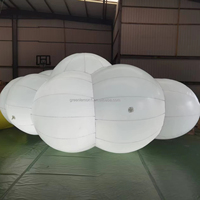 Nuages flottants géants éclairés par LED Globe terrestre gonflable en PVC Ballon planétaire Décorations Logo personnalisé Résistant aux intempéries Facile DLGZ