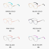 Lunettes anti-lumière bleue photochromiques pour femmes, monture carrée surdimensionnée en métal, couleurs patchwork, photogray, anti-reflet, anti-UV400