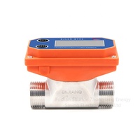 Compteur d'eau numérique à turbine en acier inoxydable DN20 3/4'' avec écran LCD, alimenté par piles, 10-150L QTS M3 L GAL, compteur de débit