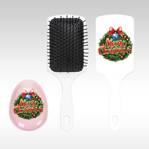 Amytan Christmas Hair Comb <b>Large</b> Flat Cushion Egg Shape Scalp Massage For Women - Product Image 2