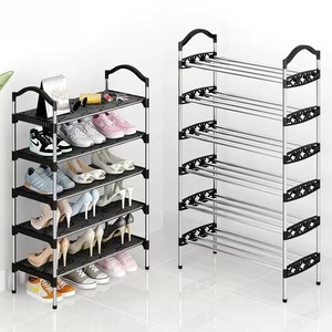 Mobile per scarpe multilivello resistente per mobili per la casa con robusto telaio in metallo e plastica - Product Image 1