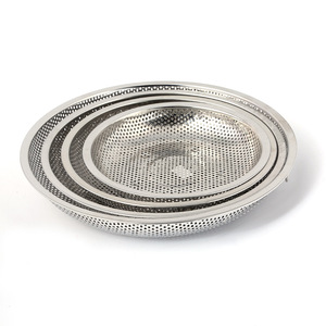 Stainless Steel Multi Purpose Fruit Plate Thickened Perforated Serving Tray For Food Contact - Product Image 1