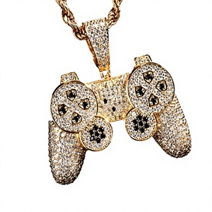925 Silber Game-Controller Anhänger Moissanit Charm Halskette Iced Out Hip-Hop Schmuck für Partys - Product Image 3