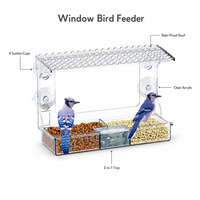 Mangeoire à graines pour oiseaux en acrylique, accessoires de cage pour perroquets, distributeur de nourriture pour oiseaux