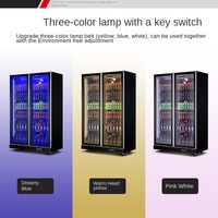 Vitrine Réfrigérée Murale Triple Porte pour Bières et Vins, Économe en Énergie, avec Éclairage LED, Refroidissement par Air et Anti-Buée, Personnalisable