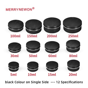 5ml 30ml 80ml 150ml Matte Black Soap Cosmetics Lip Balm Jar Empty Candle Tin Can Round Aluminium <strong>Metal</strong> <strong>Packaging</strong> - Product Image 2