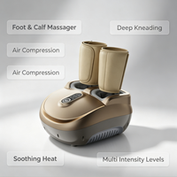 Masseur de pieds, mollets et cuisses à compression d'air, pétrissage, raclage, chaleur infrarouge lointain, contrôle tactile, housse lavable, USB