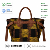 Tas Wanita Custom, Tas Selempang Rajut Kasual Sehari-hari, Kapasitas Besar dengan Kancing Tunggal, Gaya Wanita Modis